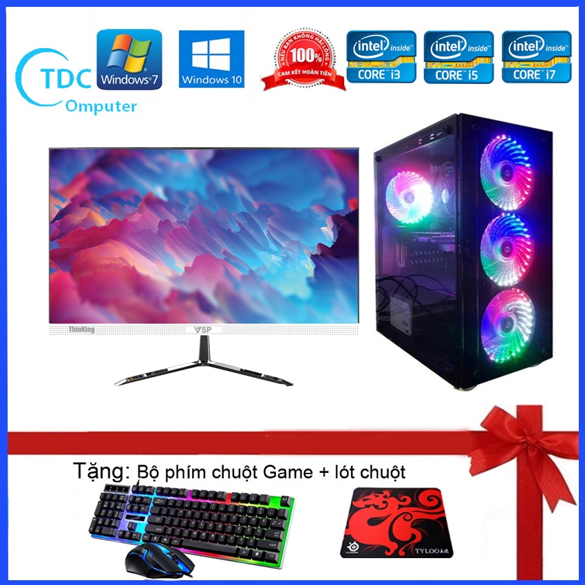 Bộ máy tính để bàn PC Gaming + Màn hình 22inch FULL viền cấu hình core i7