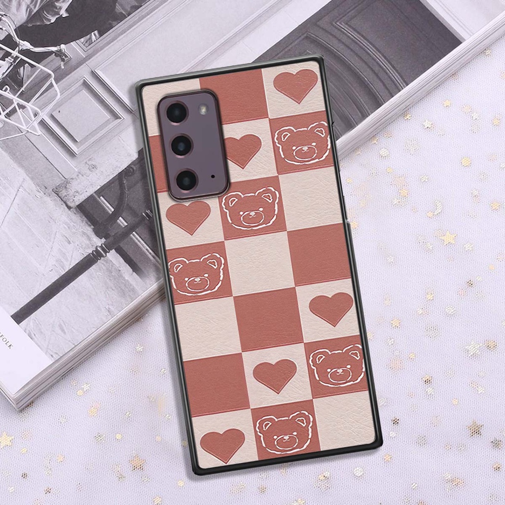 Ốp Samsung Note 20 Ultra gấu Bear rick caro vuông thời trang siêu đẹp
