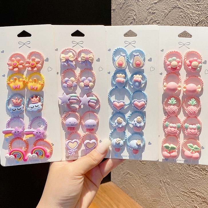 Dây Cột Tóc Cao Su Không Đau Phong Cách Hàn Quốc Dễ Thương Cho Bé Gái