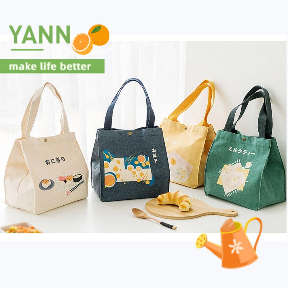 Túi Đựng Cơm Trưa Bằng Vải Canvas Dày Dặn Nhiều Màu Sắc Phong Cách Nhật Bản Dễ Thương