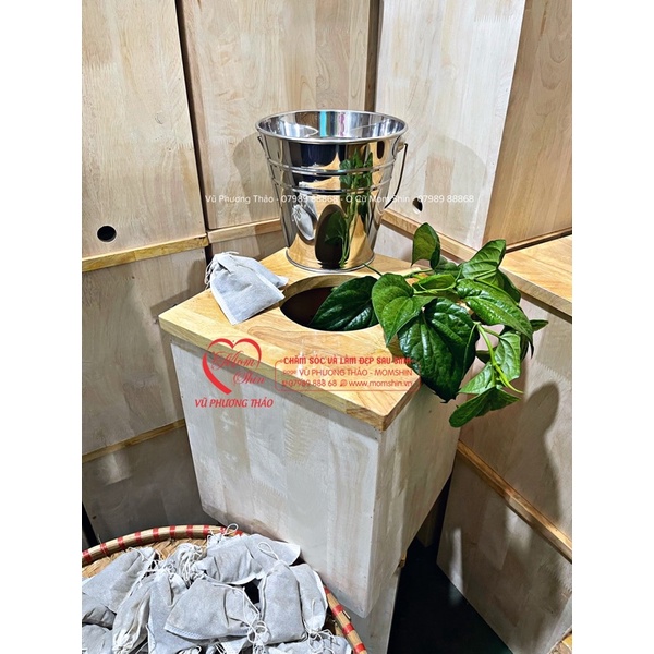 Xô đá inox size 18 | Dùng kèm ghế xông hỗ trợ xông vùng kín | Vũ Phương Thảo Mom Shin | Shop Mẹ Thảo | Ở Cữ Mẹ Shin