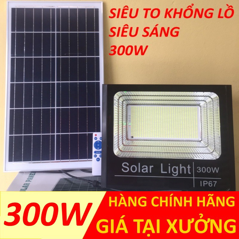 Đèn năng lượng mặt trời tự động bật tắt chống nước IP67 công suất 100-300W