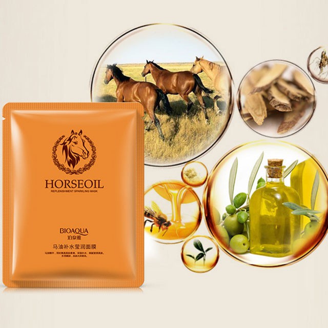 Mặt Nạ Bioaqua Dưỡng Ẩm Nhau Thai Ngựa Horse Oil Mask | BigBuy360 - bigbuy360.vn