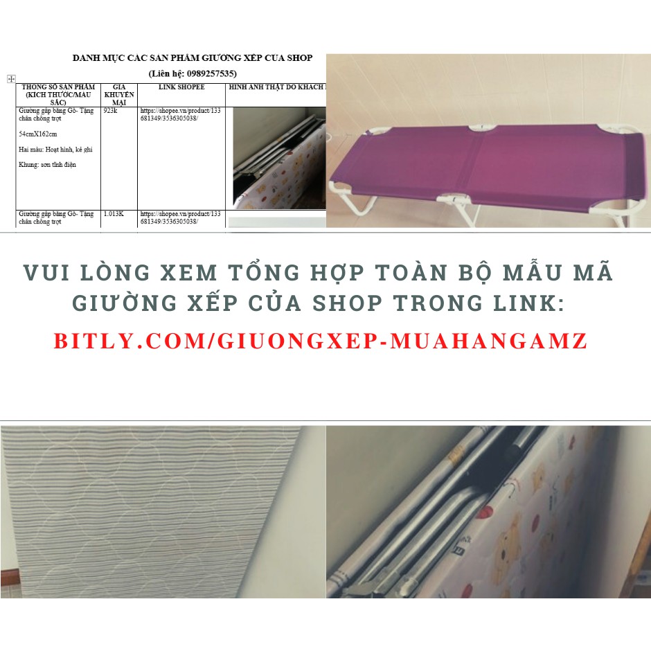 Giường xếp vải bố ☑️ giường gấp thông minh gía rẻ. Kích thước 53X168CM- Loại cao cấp. ẢNH THẬT. SẴN HÀNG