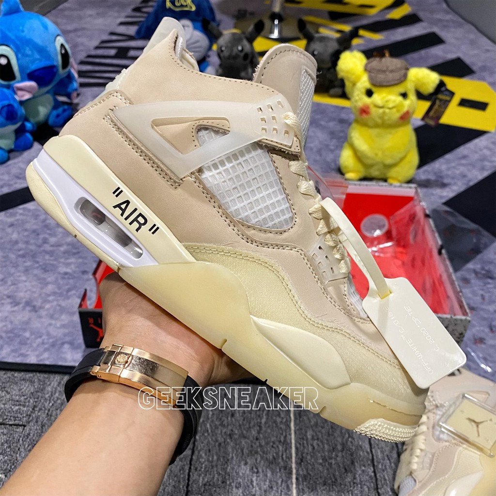 [GeekSneaker] Bản Fix Mới - Giày Jordan 4 SAIL OW - OFF WHITE | BigBuy360 - bigbuy360.vn