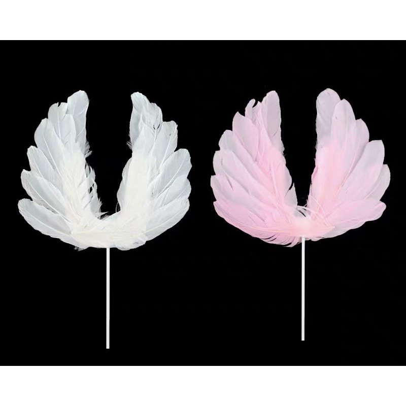 Phụ Kiện Trang Trí Bánh Kem Hình Cánh Thiên Thần Và Trái Tim