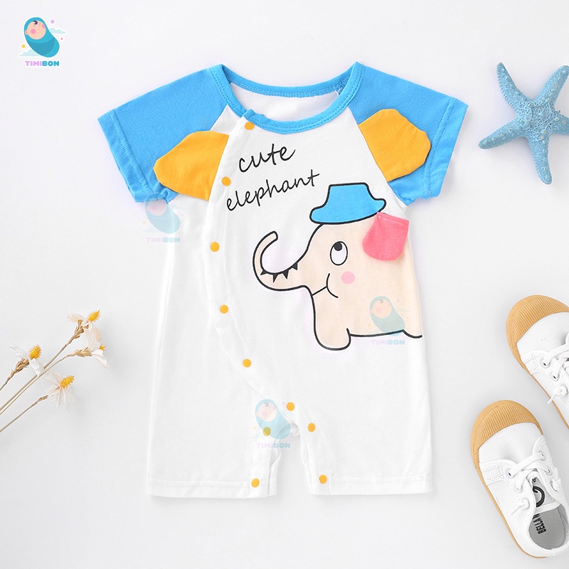 Quần Áo Trẻ Em Sơ Sinh Bộ Đồ Liền Thân Đùi Cộc Tay Chất Cotton Bodysuit Hình Thú Cho Bé Trai Bé Gái [BDC19]