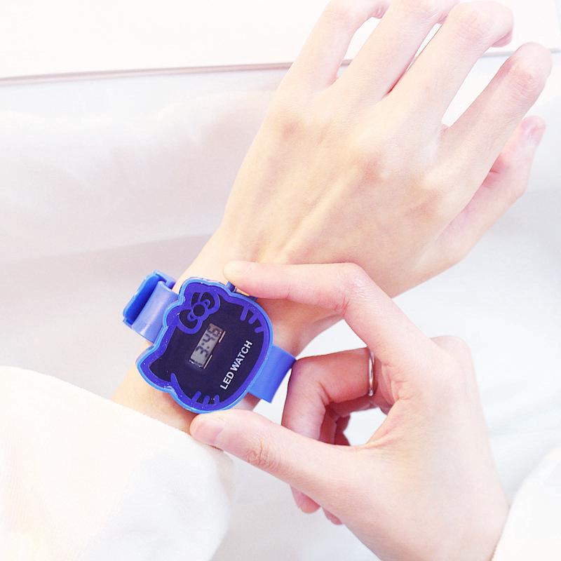 Đồng hồ đeo tay nhựa dẻo màu kẹo ngọt cho bé gái  HÌNH MÈO CON