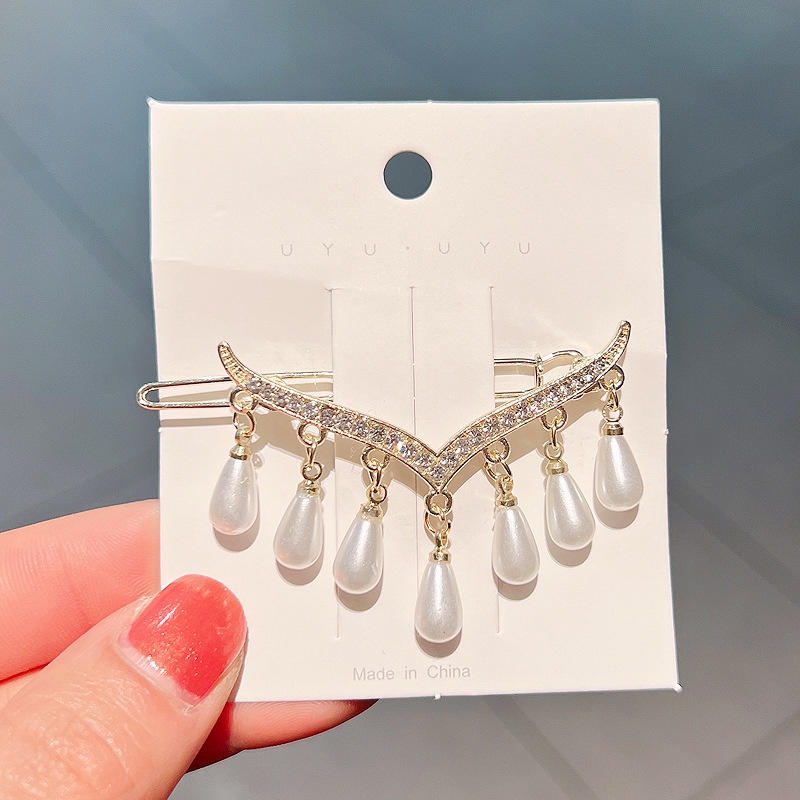 Kẹp Tóc Một Bên Đính Ngọc Trai Siêu Nữ Tính