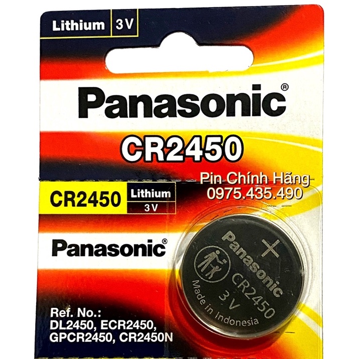 Pin CR2450 Panasonic Lithium 3V Chính Hãng Vỉ 1 Viên