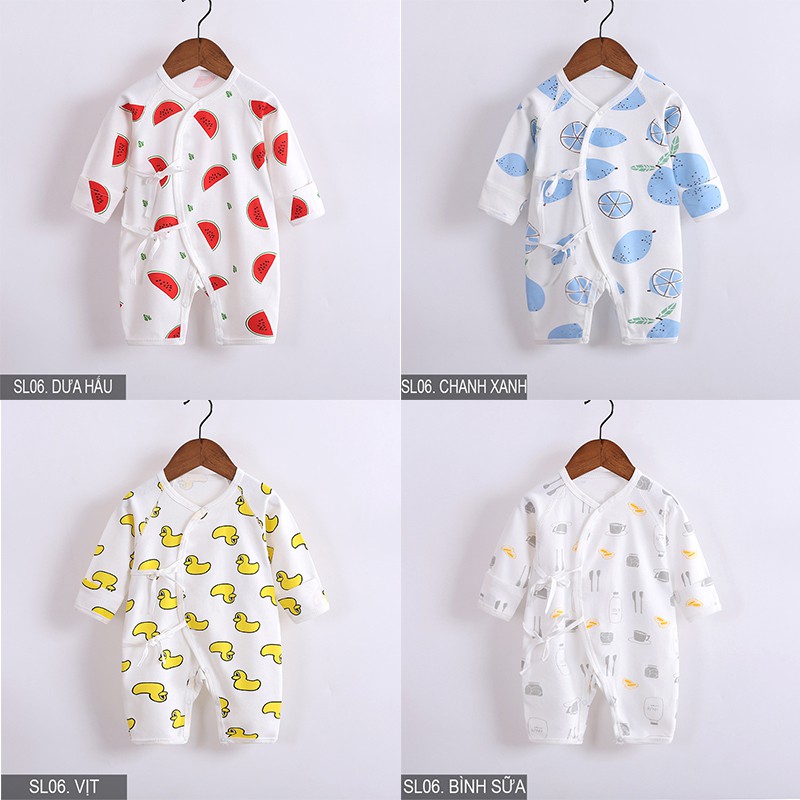 Bodysuit Body dài tay Cotton cho bé trai bé gái Hàng Quảng châu xuất Nhật SL06