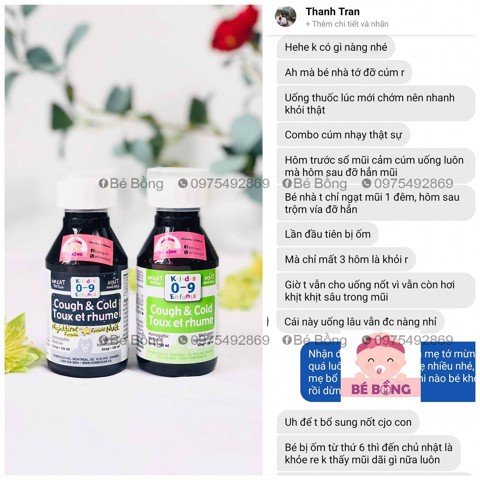 Siro Cough &amp; Cold Homeocan Canada ngày (trẻ từ 0 - 9 tuổi)