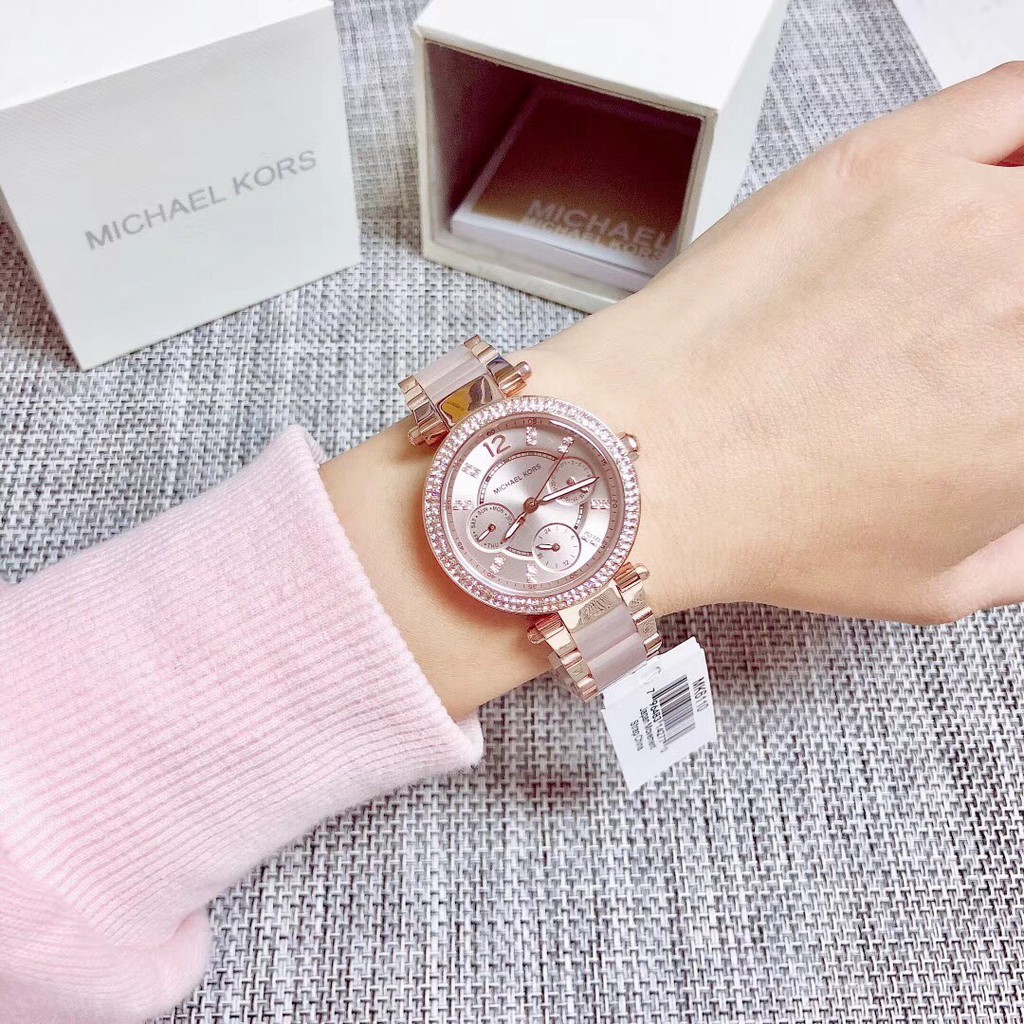 Đồng hồ nữ michael kors parker mini mk6110 màu hồng