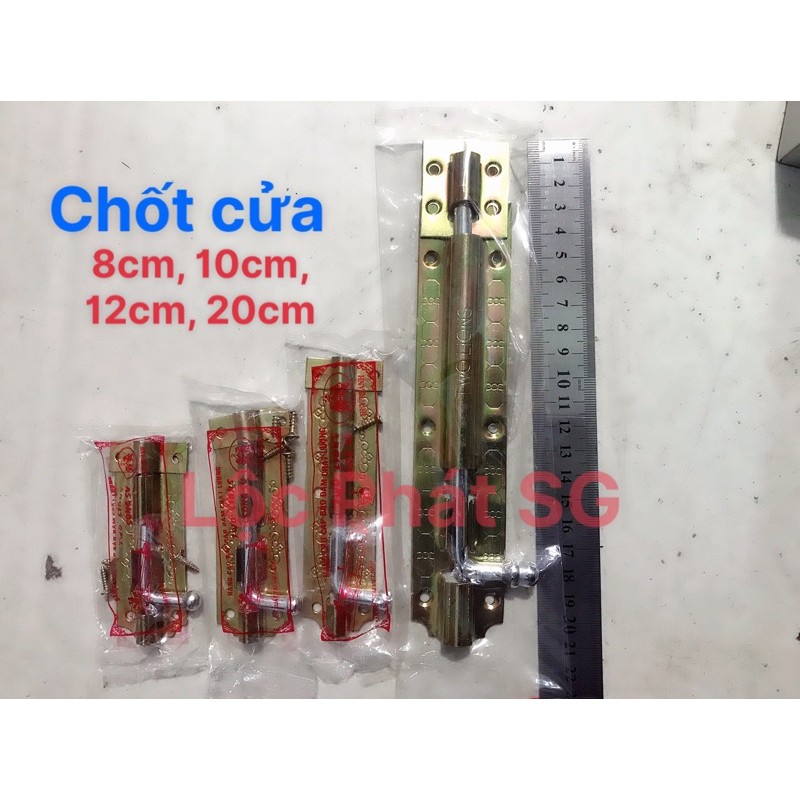 Chốt cửa xi Thau chống rỉ sét - (8cm, 10m, 12m, 20cm)