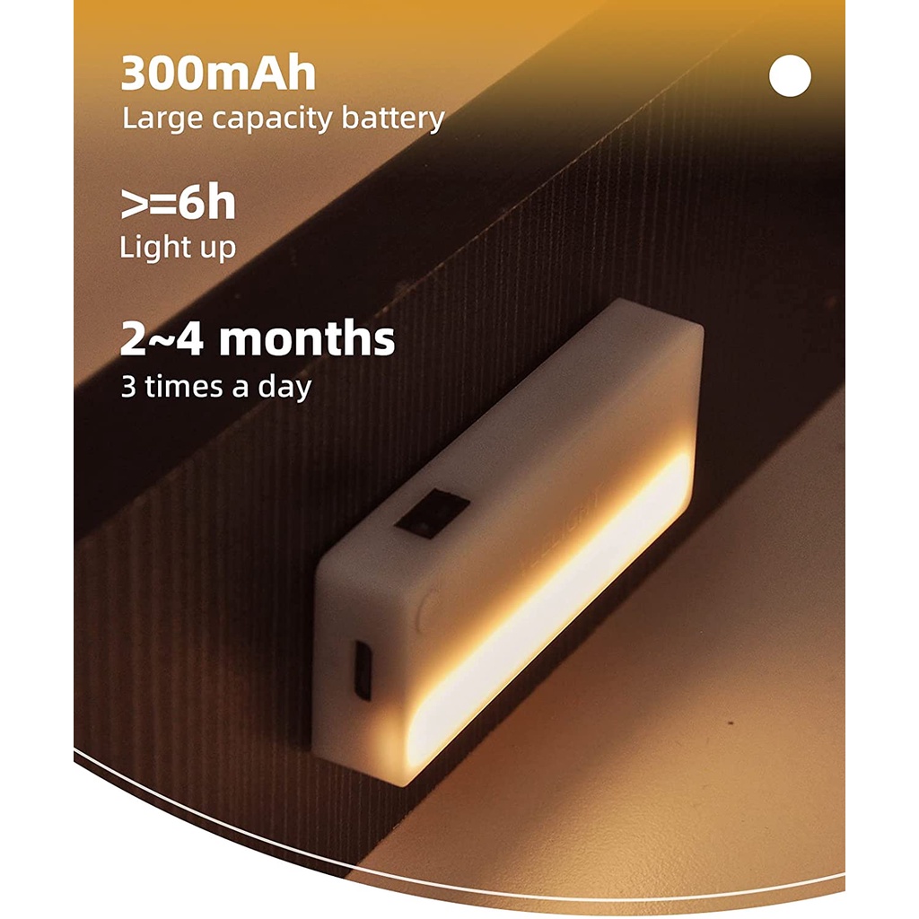 Combo 4 đèn cảm biến Yeelight Led Drawer Light A6, dùng cho ngăn kéo, tủ, ánh sáng vàng