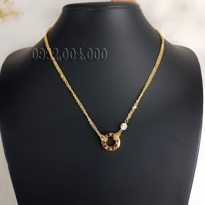 Dây chuyền nữ mặt tròn có khắc chữ DZ1751.