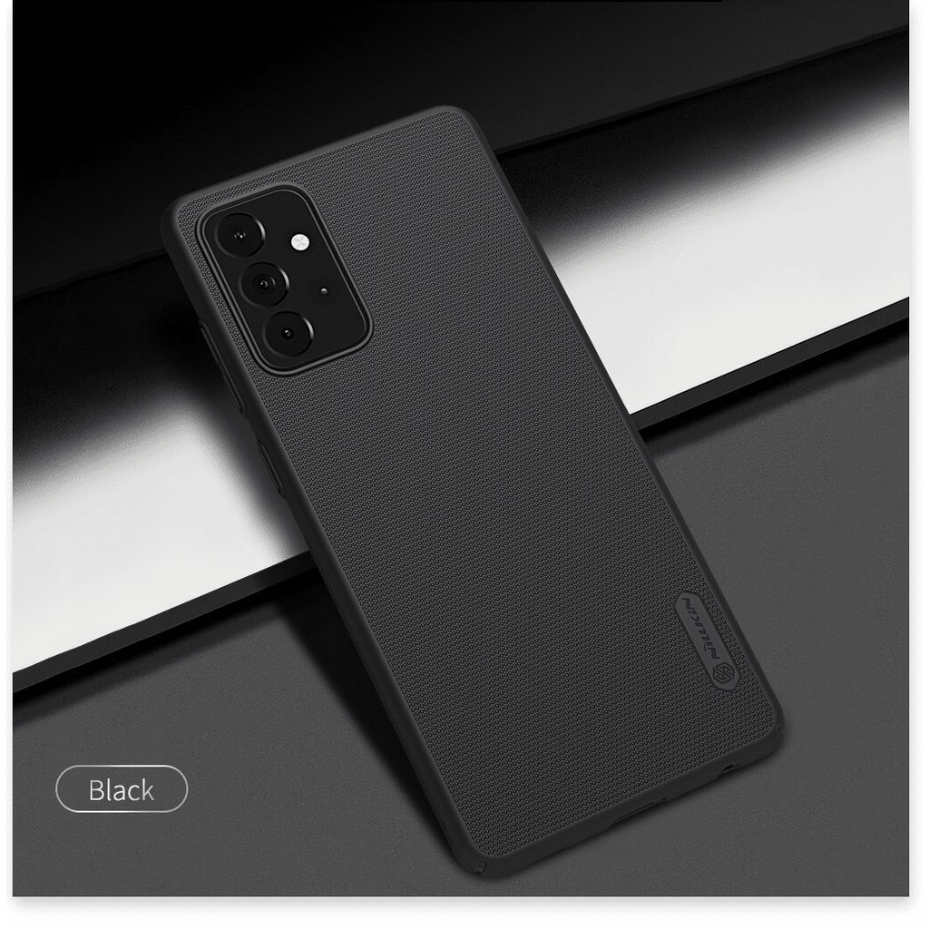 Ốp lưng dành cho Samsung Galaxy A72 chính hãng Nillkin Frosted Shield dạng sần - Hàng nhập khẩu - Đen