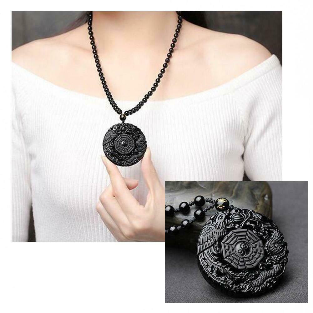 Vòng cổ B2D8 mặt hình bát quái may mắn