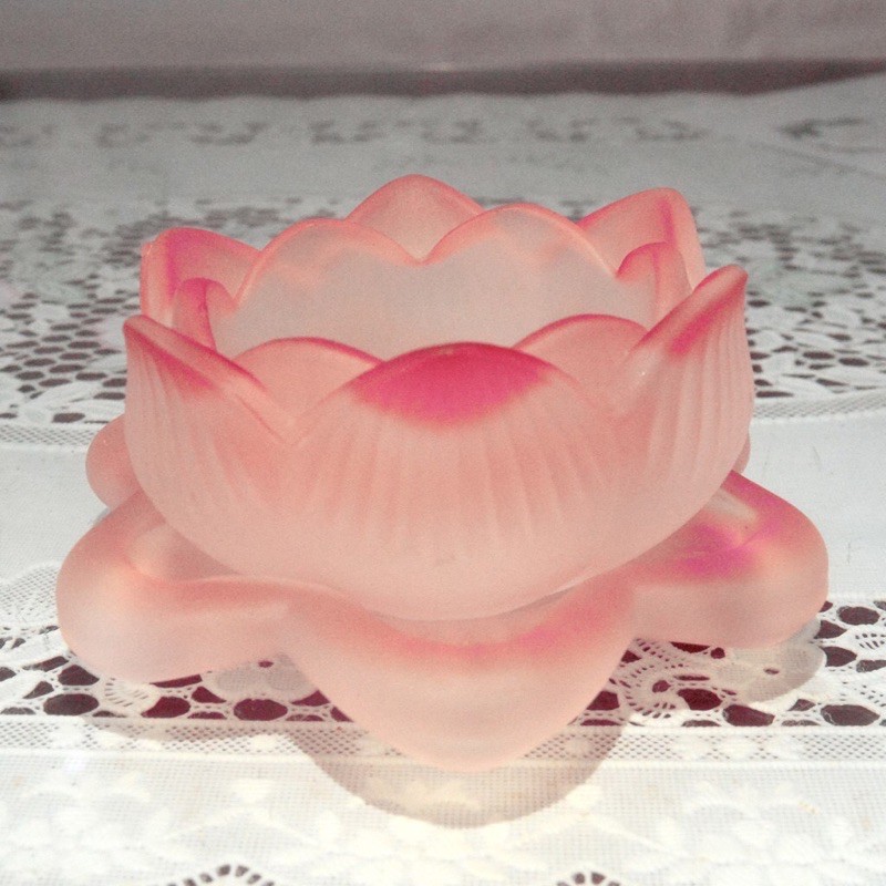 Đế hoa sen lưu ly đặt đèn cày nhiều màu