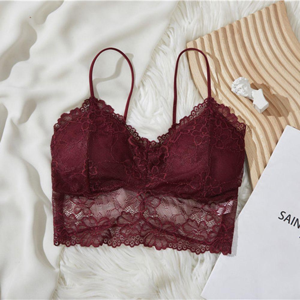 Áo Lót Ren Có Mút Đệm Ngực Thoáng Khí Dây Chéo Lưng Đẹp Mắt Dành Cho Bạn Nữ