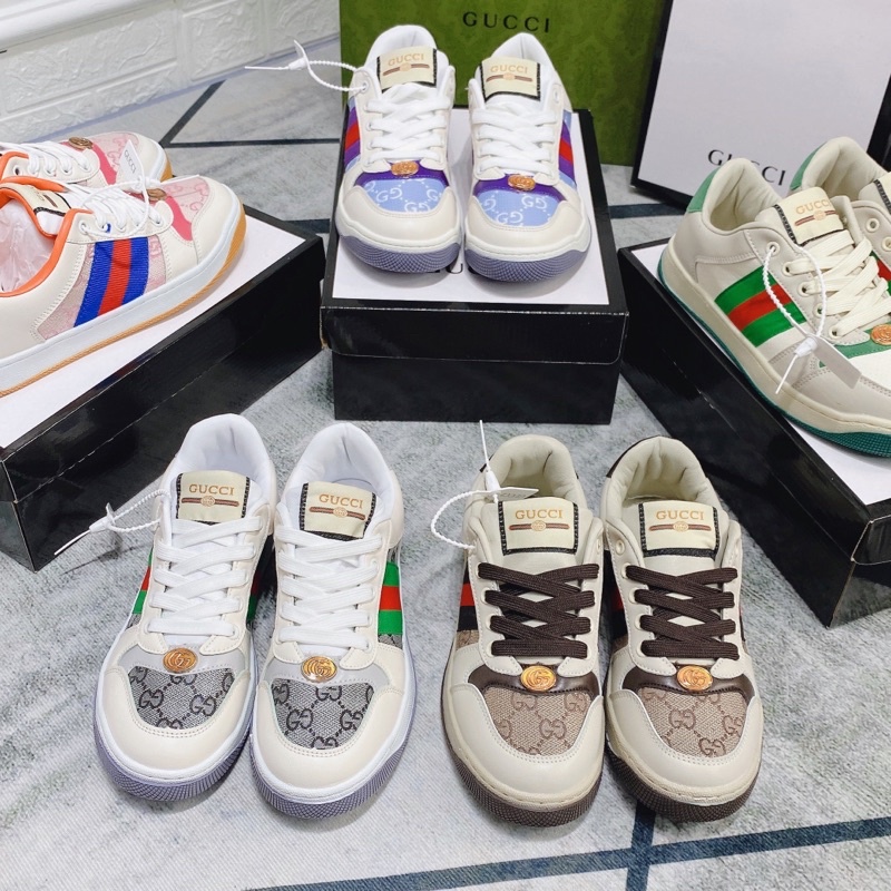 Giày thể thao guci kẻ chéo hoạ tiết fullbox