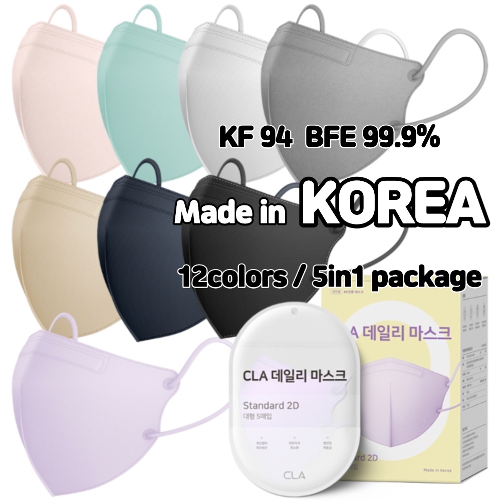 Set 5 Khẩu Trang 2D BFE 99.9% Màu Sắc Đa Dạng KF94