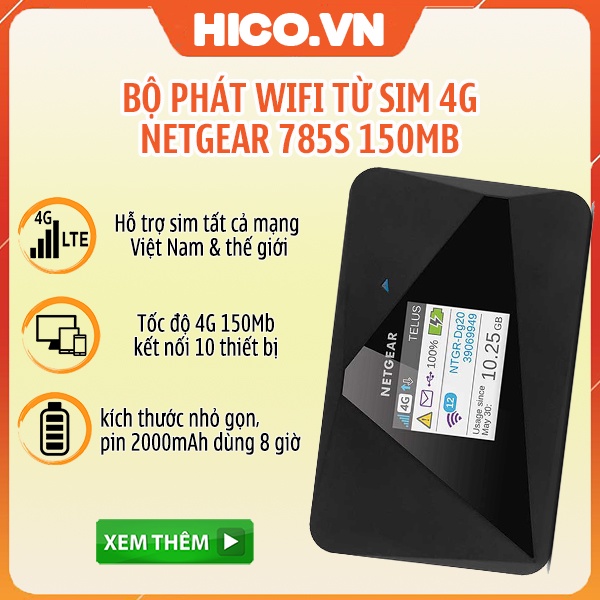 BỘ PHÁT Wifi 3G/4G LTE Netgear Aircard 785s 150Mbps Hỗ Trợ 15 Thiết Bị Likenew
