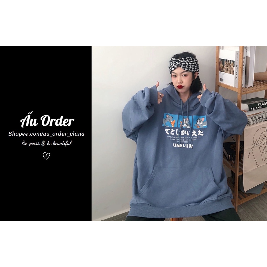 [ORDER 2 - 3 TUẦN] Áo hoodie nỉ da cá dài tay in hình Tom và Jerry Bigsize đến 100kg | BigBuy360 - bigbuy360.vn