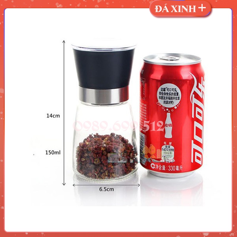 Lọ Xay Hạt Tiêu Cầm Tay Bằng Thủy Tinh Tiện Dụng