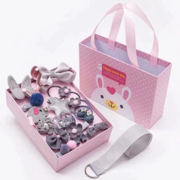 Hộp nơ  18 kẹp tóc cho bé 18 chi tiết