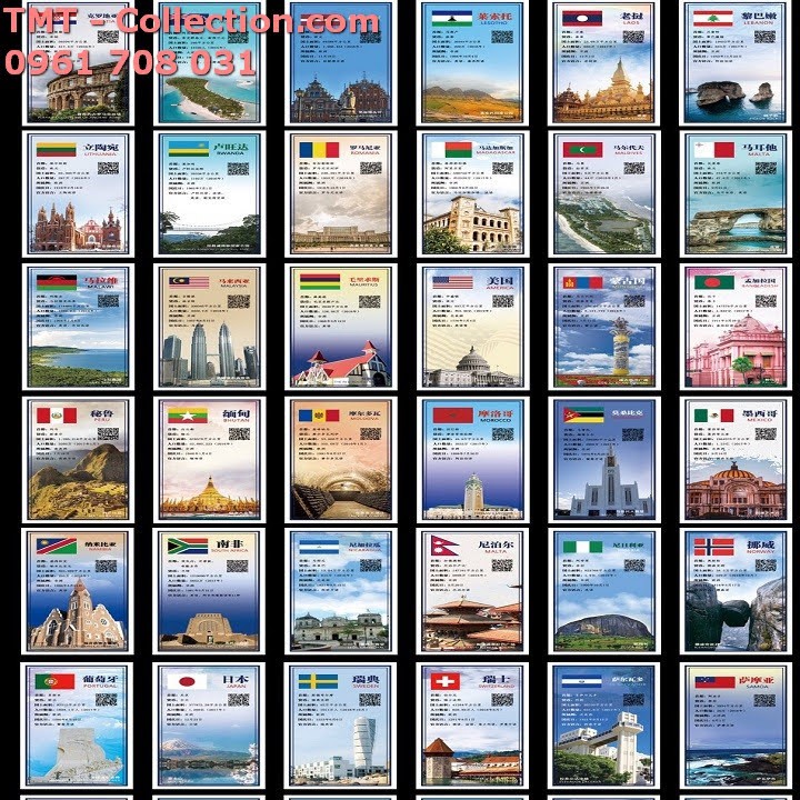 Bộ cờ 150 nước gắn vào phơi; Dùng để chú thích thêm cho bộ sưu tập tem, bộ sưu tập tiền -TMT Collection-SP001797