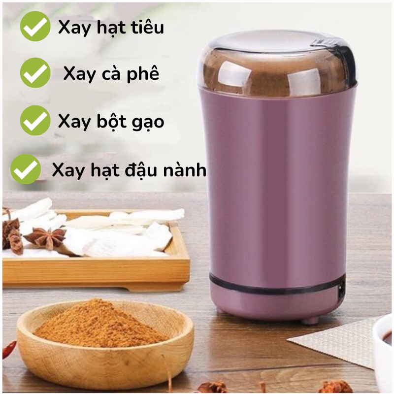 Máy xay hạt khô mini, bột ngũ cốc khô, bột gạo, cà phê cầm tay, máy nghiền bột mịn, đồ ăn dặm cho bé đa năng