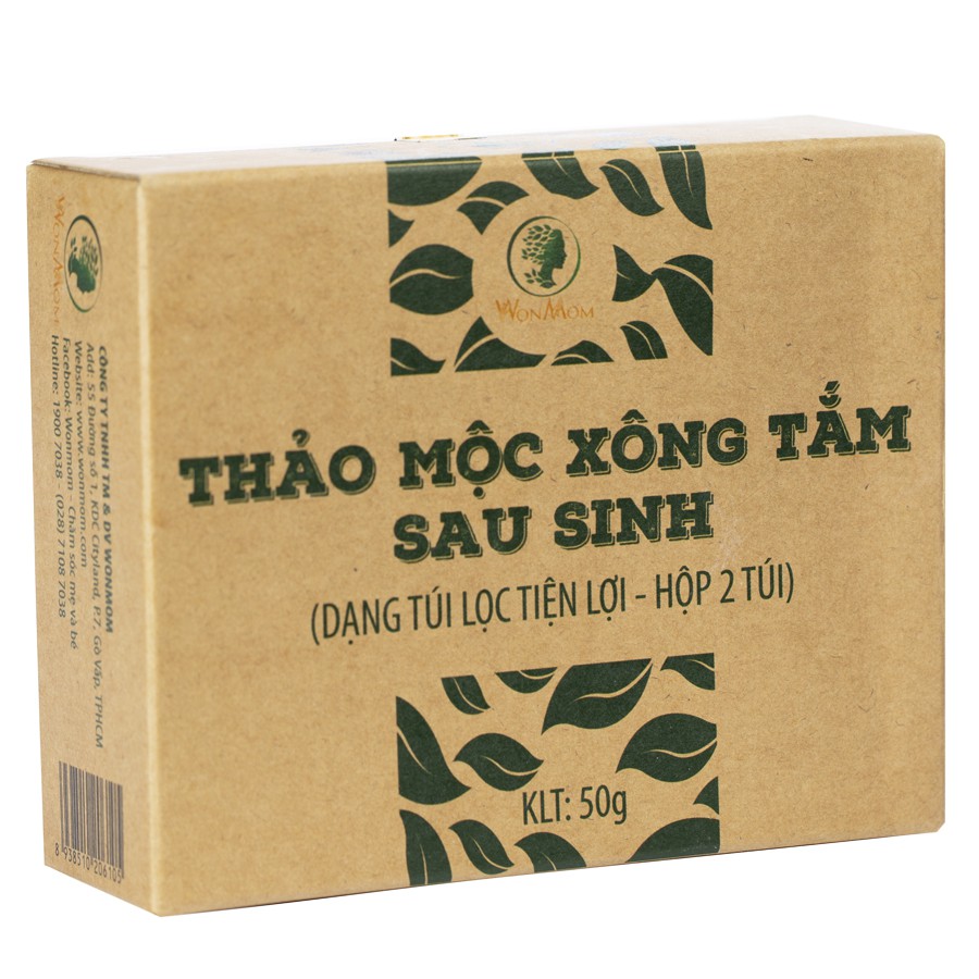 [Mã FMCGMALL -8% đơn 250K] [ Giảm 35K - Đơn 339K ] Thảo mộc xông tắm sau sinh Wonmom 50Gr (2 Túi /hộp)