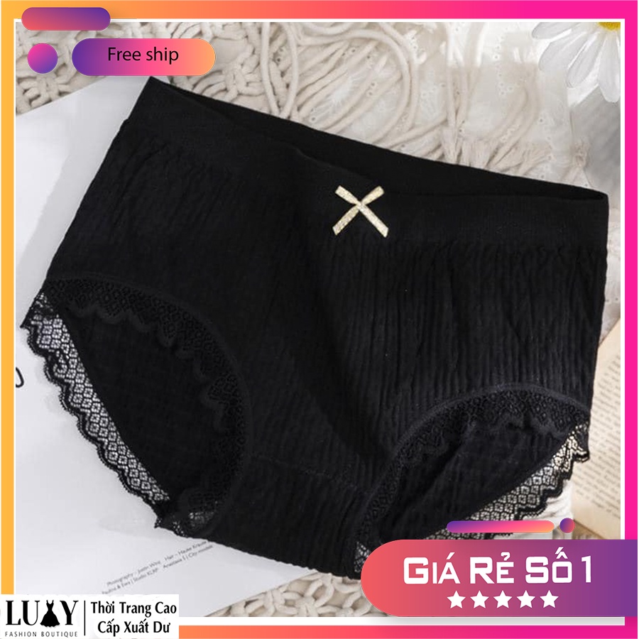 Quần lót nữ Cotton viền ren kháng khuẩn Luxy co giãn 8 chiều V1 | BigBuy360 - bigbuy360.vn