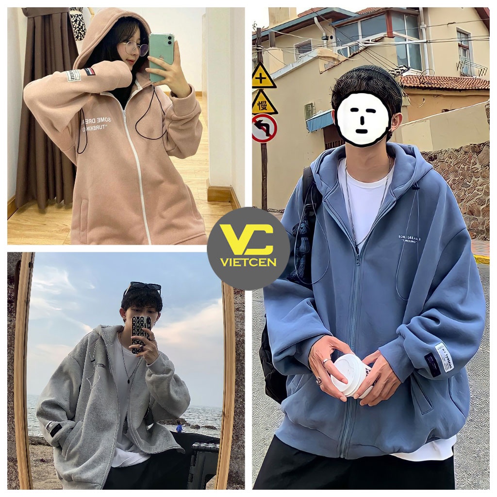 Áo khoác nỉ form rộng có mũ Hoodie SOMEDREAM áo khoác Unisex hot trend_VIETCEN