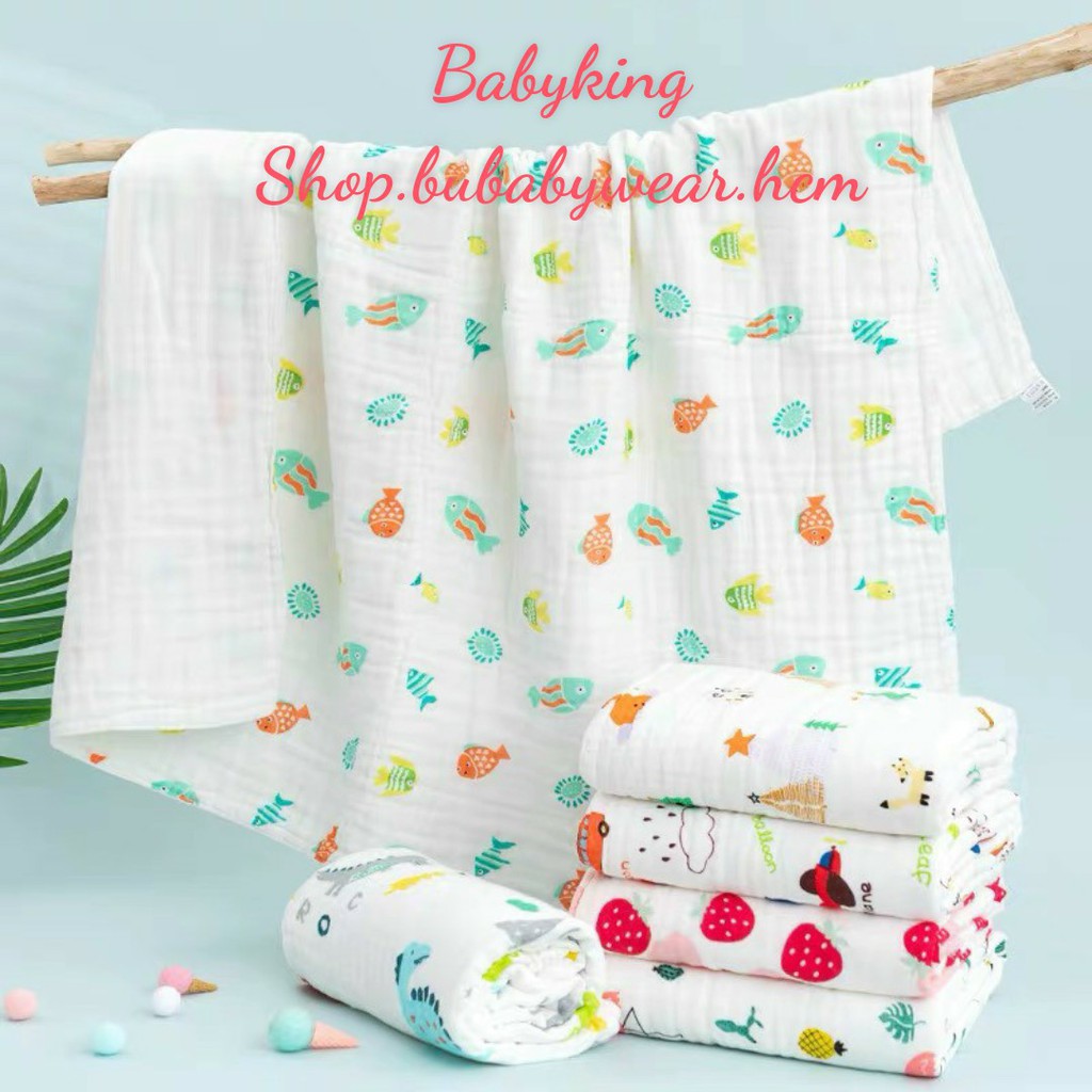 Khăn tắm xô nhăn 6 lớp không viền