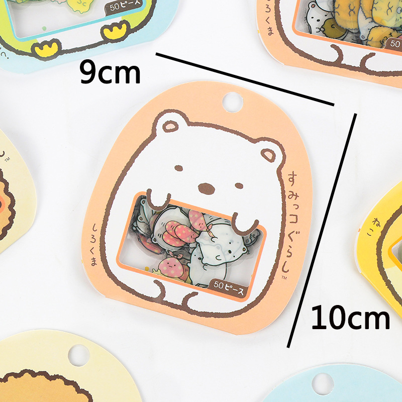 Bộ 50 miếng dán hình gấu hoạt hình dễ thương trang trí đồ thủ công tiện dụng