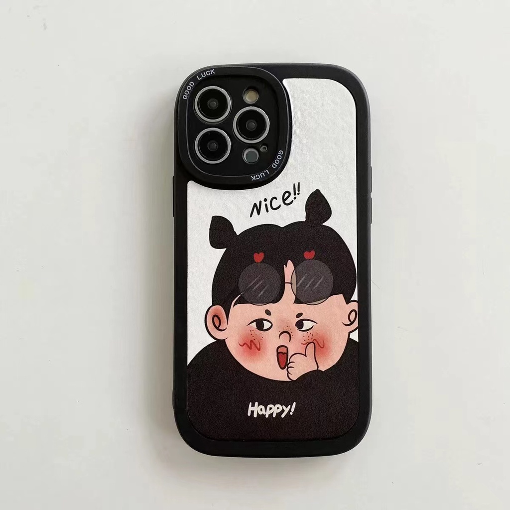 Casing Samsung Galaxy S23 S22 Ultra 5G S21 S20 FE S22+ S20+ Plus A54 A34 A24 A04 A14 A20S A71 A73 A53 A52 A52S A03S A02S A10S A11 A12 M11 M12 A50 A50S A30S Cute Cartoon Boy Girl ins Couple airbag Fine Hole Shockproof lens protection Soft Phone Case XPN 03