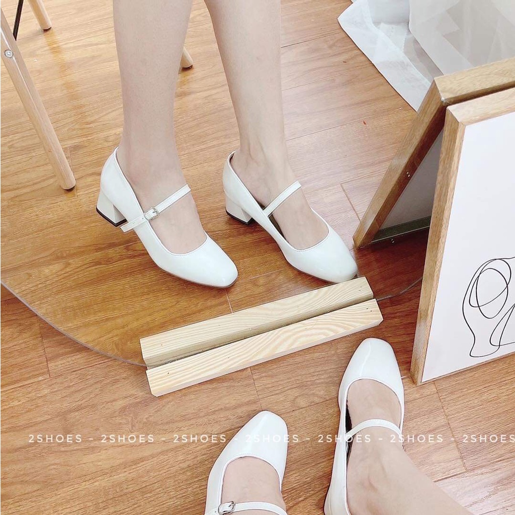 Giày Cao Gót nữ gót vuông 5 phân quai ngang Giày cao gót lolita 1 quai ngang HDO 515