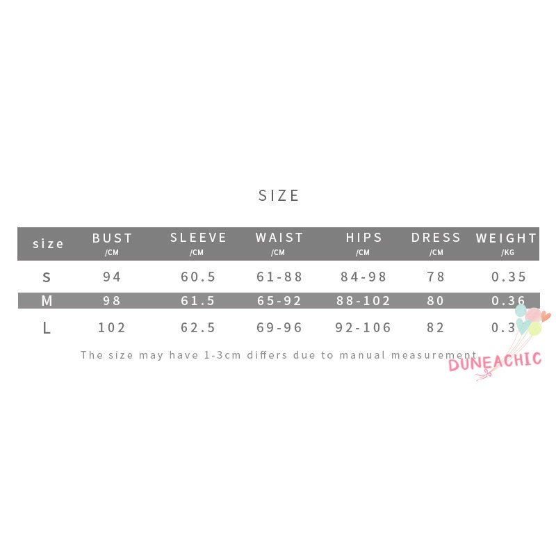 DUNEA Đầm Dài Tay In Chữ Xinh Xắn Dành Cho Nữ