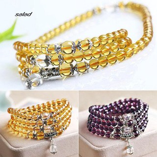 Vòng tay chuỗi hạt đá thạch anh tím 108 hạt 6mm
