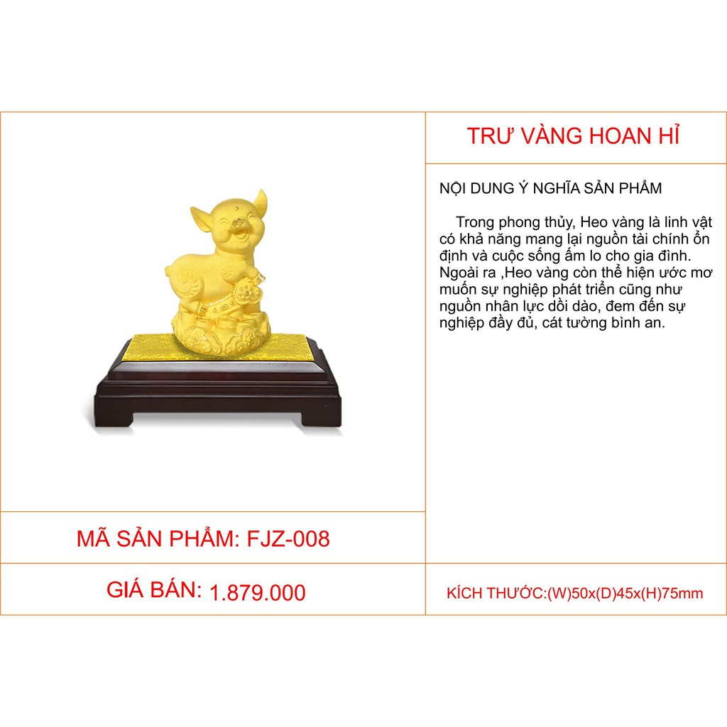 Quà tặng Kim Bảo Phúc DOJI - Trư vàng hoan hỉDEFJZ-008