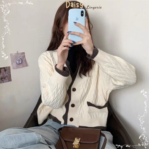 [SP Tốt,Hỏa Tốc] Áo Khoác Cardigan Len Màu Kem Áo Len Trơn Form Rộng Phong Cách Hàn Quốc - Mã AOL012