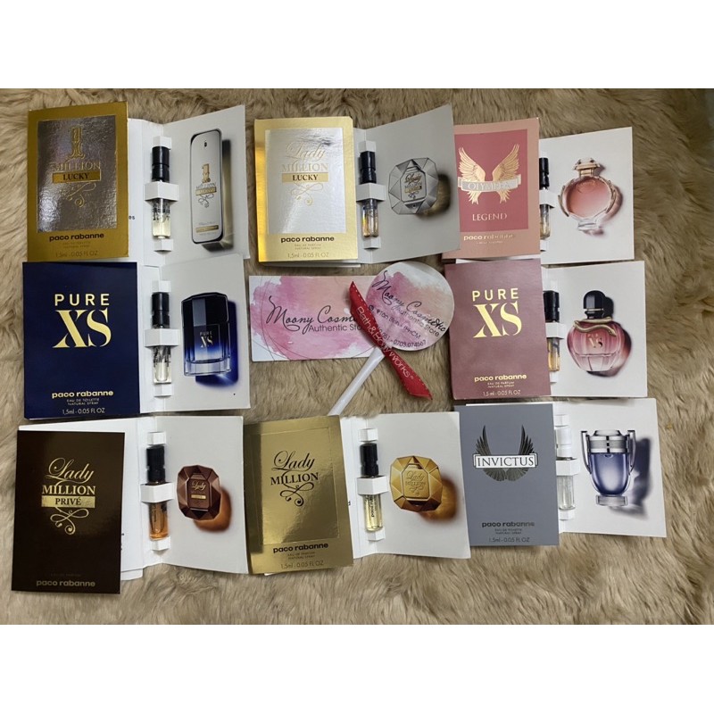 Vial mẫu thử nước hoa nam nữ Paco rabanne 1 milion/Lady minion/Invictus/pure xs/Olympea 1.5ml
