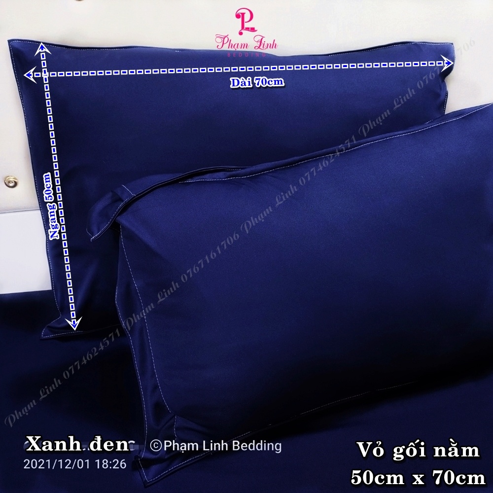 Bộ 4 món Drap-Ga trải giường bo chun vải thun sợi silk màu trơn có size lớn tách lẻ sản phẩm Bộ ga và vỏ gối