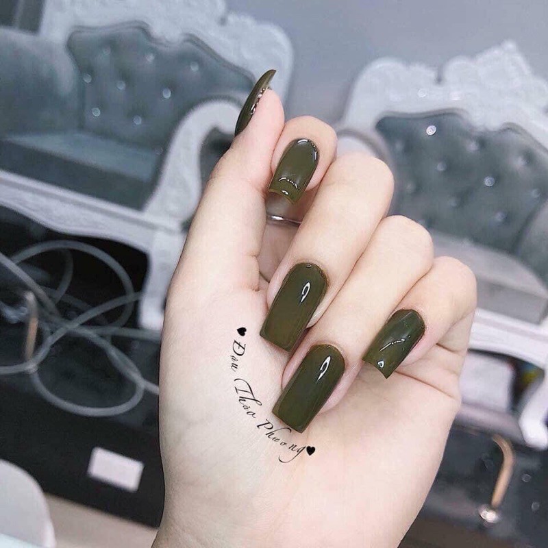 Sơn gel xanh rêu màu cực đẹp khách nào người mê