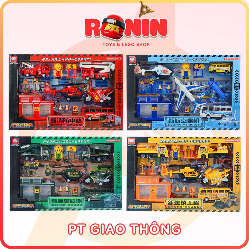 Bộ Đồ Chơi Xe Ô Tô / Máy bay / Xe Bus Giao Thông Thành Phố Chủ Đề Công Trường / Hàng Không / Cứu Hỏa / Quân Sự