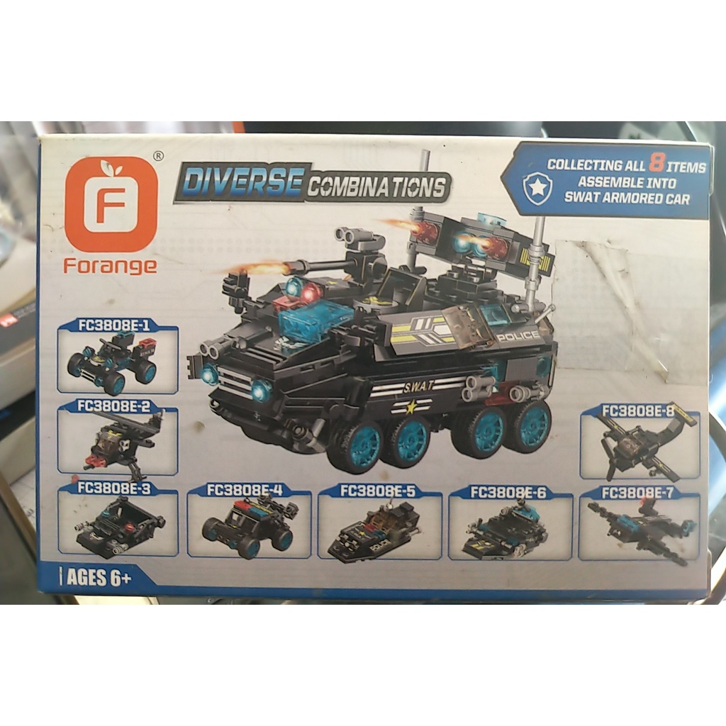 Đồ chơi Lego xếp hình lắp ráp FC3808-combo 8 in 1 kết hợp thành xe thiết giáp to