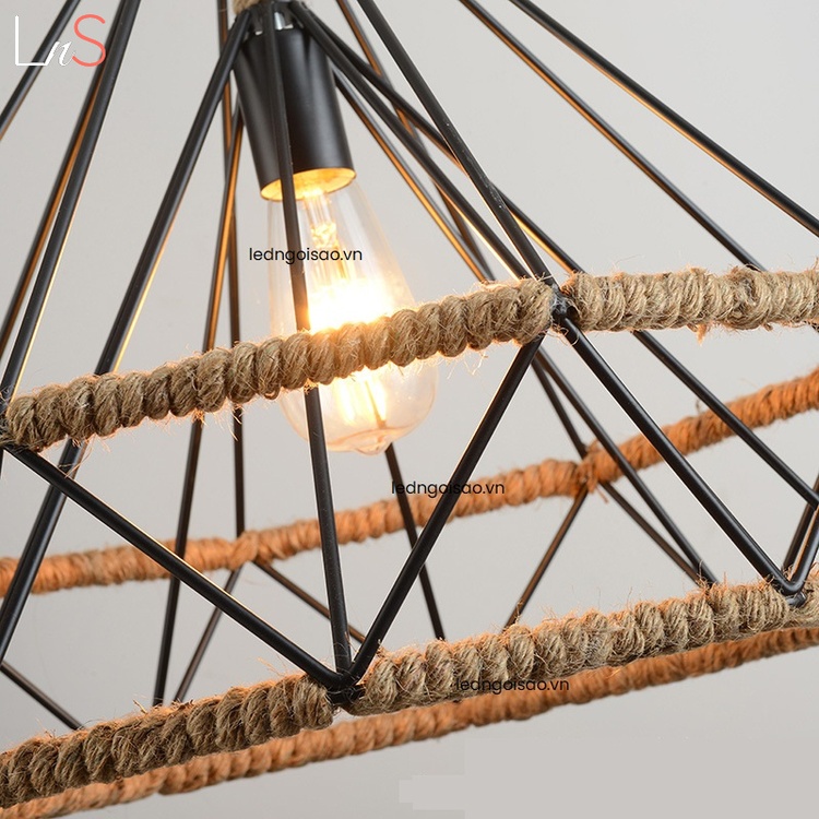 Đèn thả kim cương cuốn dây thừng TH170 thả quan cà phê