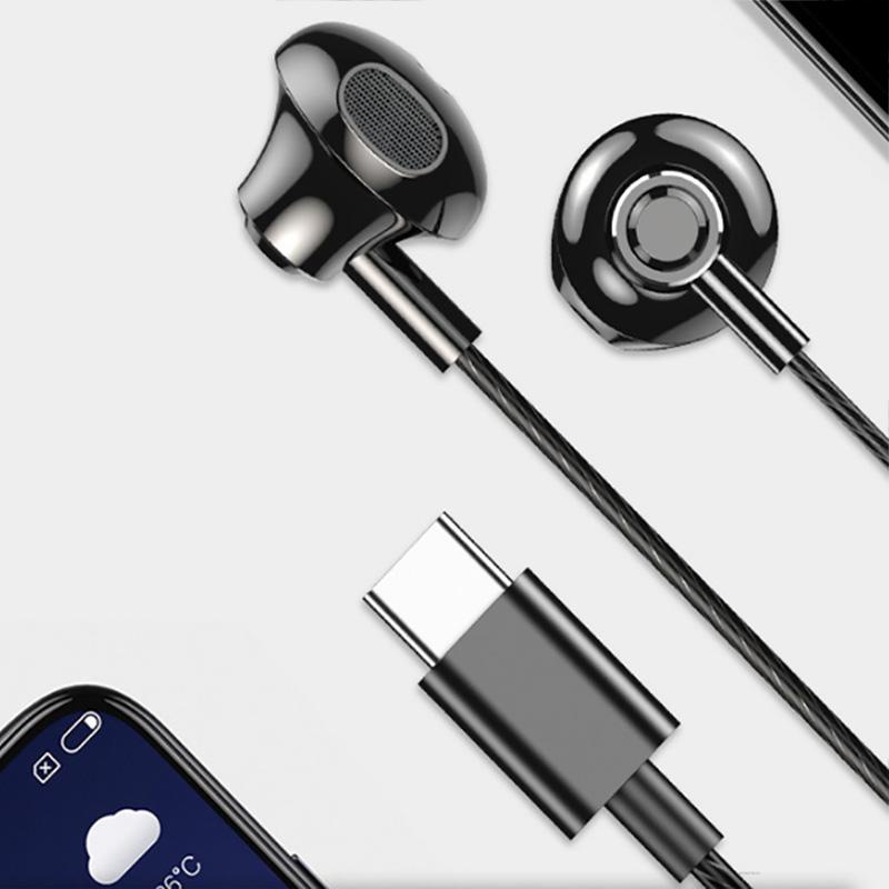 The New TYPEC Tai nghe nhét tai bằng kim loại thông dụng cho điện thoại Xiaomi
